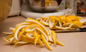 Slice citrus peels.