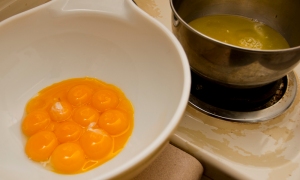 Separate yolks and whites.